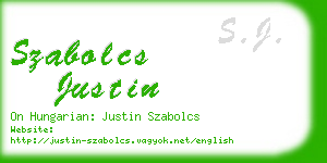 szabolcs justin business card